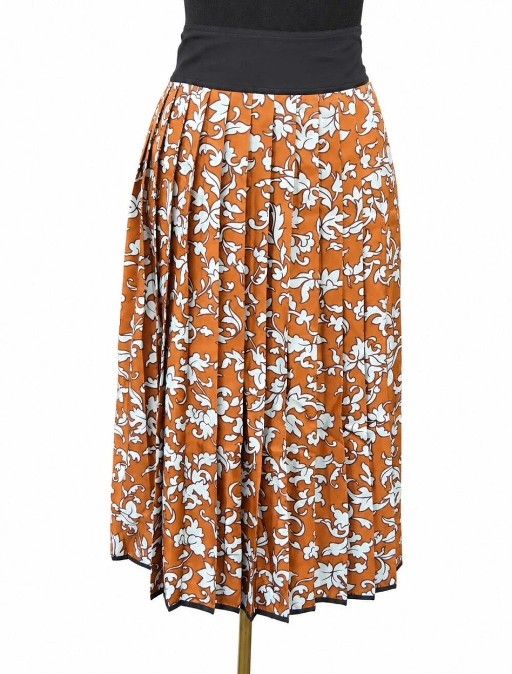 NWT Tory Burch 70s Scroll 100% Silk Pleated Wrap Midi Skirt Size 8 $498